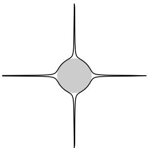 Milman hyperbolic sketch of cross-polytope